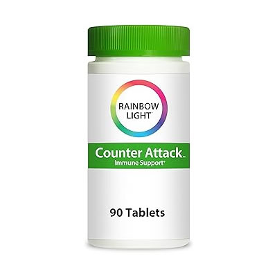 Reviews Rainbow Light Counter Attack Immune Support, Dietary Supplement Provides Immune Support, With Vitamin C, Zinc and 3 Targeted Herbal Blends, Vegan and Gluten Free, 90 Count